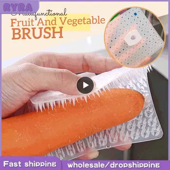 Щетка для фруктов и овощей Силиконовая посуда для горшков Многофункциональная щетка для картофеля и моркови Easy Clean Kitchen Cleaning Brushs