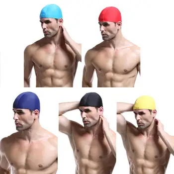  Высокоэластичные шапочки для плавания Мужчины Женщины Водонепроницаемая шапка для бассейна Водонепроницаемая нейлоновая дышащая шапка для плавания Шляпа для дайвинга для взрослых