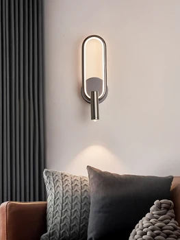 Настенный светильник Спальня Кровать Sunrei Spotlight Nordic Light Роскошная гостиная Диван Фон Стена может вращаться на 350 градусов
