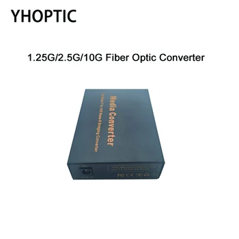 SFP Оптоволоконный коммутатор SFP + 10G Enhanced Base-T Ethernet Коммутатор RJ45 в оптоволоконный приемопередатчик, инструмент оптического преобразования FTTH DC