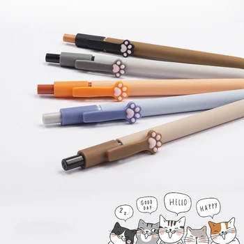 Ручка для укладки кошачьего когтя, выдвижная гладкая быстросохнущая гелевая ручка с черными чернилами, 0,5 мм ST-наконечник для офисных и школьных ручек