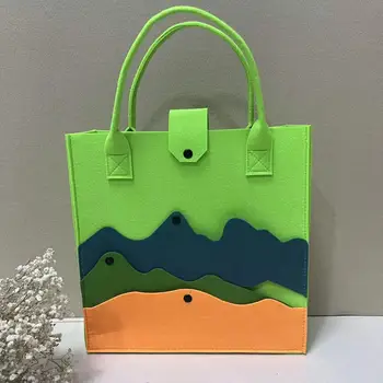 Войлочная сумка большой емкости Многоцветная повседневная сумка для покупок Mountain Peaks Портативная экологичная сумка Сумка унисекс
