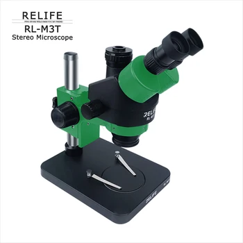 RL-M3T тринокулярный стереоскоп микроскоп микроскоп ремонт мобильного телефона 7-45 раз непрерывный зум дополнительные аксессуары 4800 Вт 3800 Вт
