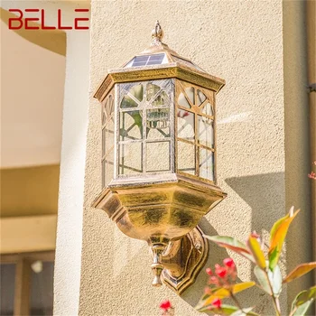 BELLE Открытый солнечный ретро настенный светильник Светодиодный водонепроницаемый классический бра для украшения домашнего крыльца