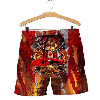 CLOOCL Мужские шорты Значок пожарного 3D Графика Напечатанные пляжные шорты Мужчины Женщины Готика Стиль Харадзюку Летние повседневные шорты