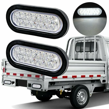 2 шт. 6-дюймовые овальные белые 22 светодиодные задние фонари заднего хода для грузовика прицепа сигнальная лампа прозрачный дневной ходовой огонь
