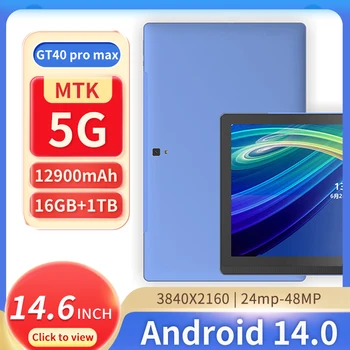 планшетный ПК Android 14.0 14 дюймов 2023 г. Новинка GT40 16 ГБ + 1 ТБ Google Play с двумя SIM-картами GPS WIFI Gaming Office Global Edition