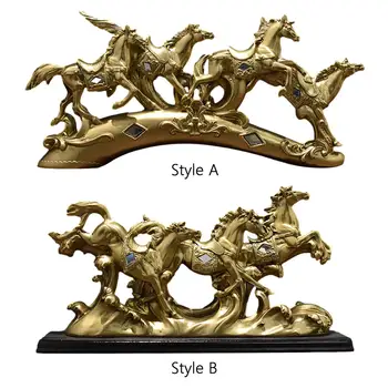 Статуя скачущей лошади Скульптуры животных Орнамент для книжной полки Домашний декор