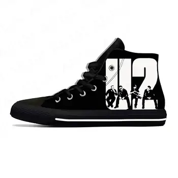U2 Высокий Топ Кроссовки Музыка Рок-группа Мужская Женская Подросток Повседневная Обувь Холст Беговые Кроссовки 3D Печать Дышащая Легкая обувь
