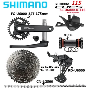 SHIMANO CUES U6000 Комплект 10/11 Скоростной комплект MTB Коробка передач CS-LG400/LG300 11-48T/50T CN-LG500 RD-U6000 SL-U6000 FC-U6000 170MM 32T