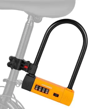 Велосипед U-Lock Противоугонный велосипедный U-Lock с 4-значным сбрасываемым комбинированным сплавом Материал Водонепроницаемые прочные аксессуары для велосипедов