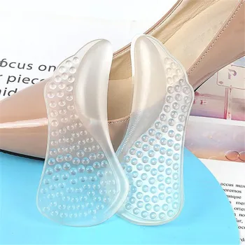 1 пара силиконовых стелек для женской обуви Ортопедические гелевые подушечки для поддержки свода стопы Нескользящие обезболивающие Плоскостопие Обувь Стельки