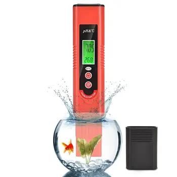 2 в 1 измеритель ph / температуры, трехцветный ЖК-дисплей ATC Функция 0-14 PH Диапазон измерения для домашних водопоев, бассейнов и аквариумов