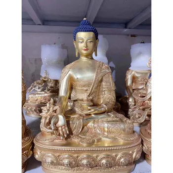 30см lage Непал Тибет ТОП Медицина Высококачественная медь Статуя Татхагата Статуя Будды Поклонение Будде Дом Защита семьи Безопасность здоровья