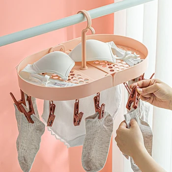 14 Clip Вешалка Многофункциональные складные пластиковые носки Полотенца Вешалка для одежды Бытовая сушилка Сушилка для детской одежды