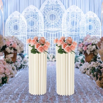  Свадебные центральные элементы Картонные вазы - 2 шт. 31,5 дюйма Цветочная ваза высотой 31,5 дюйма Подставка для цветов для украшения праздничных столов - Элегантный навалом