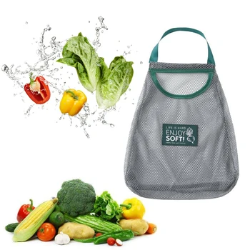 Многоразовые кухонные сетчатые сумки для хранения овощей Лук Картофель Подвесные сумки Полый дышащий чесночно-имбирный сетчатый мешок