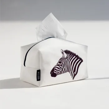  Симпатичная ткань с рисунком зебры Белая крышка коробки для салфеток Современный чехол для салфеток для дома и автомобилей Салфетки для лица Хранение