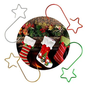 Многоразовый рождественский крючок с крючком, рождественская елка гирлянда подарки, держатель для носков, украшение для вечеринок, новогодний торговый центр, 20 шт.