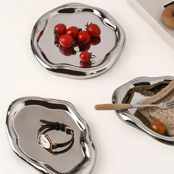 ins Креативный поднос для хранения ювелирных изделий Light Luxury Ceramic Display Tray Поднос для закусок Современные декоративные украшения
