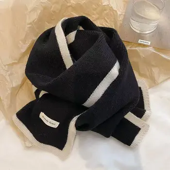2023 новый шарф мода однотонный вязаный шарф женский зимний универсальный теплый шарф шея коул шарф бесплатная доставка красный шарф