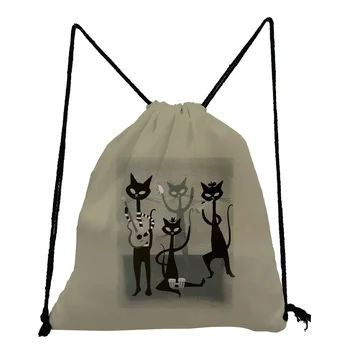 мультфильм анимация кошка принт кулиска карман для путешествий женский рюкзак высококачественная сумка для обуви для школы портативные сумки для книг на заказ