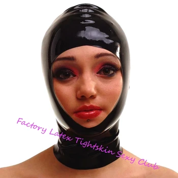 Латексный капюшон с задней застежкой-молнией Резиновая маска для красивой девушки Клуб Вечеринка Костюм Хэллоуин Костюмы для женщин