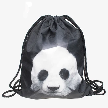 pocke trope Женский рюкзак Panda 3D-печать путешествия мягкая спинка женская сумка на шнурке мужские рюкзаки сумки Bundle fashion shouder new