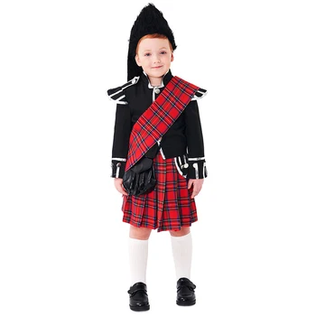 Мальчик Ирландский килт Костюм Британский солдат Почетный караул Набор Косплей Карнавал Хэллоуин Маскарадное платье для вечеринки