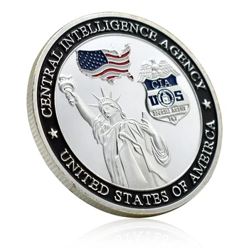 США Статуя Свободы Серебряная монета ЦРУ Памятная медаль Посеребренные художественные украшения Предметы коллекционирования Подарки
