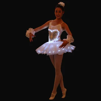 LED танцевальная балетная юбка светлый взрослый детский юбка костюмы кумовская лампа светящийся квадрат платье принцессы