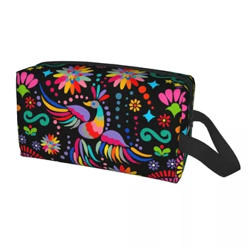 Симпатичная мексиканская цветочная цветочная текстильная дорожная сумка для туалетных принадлежностей женщины красочная вышивка макияж косметичка косметичка для хранения красоты Dopp Kit