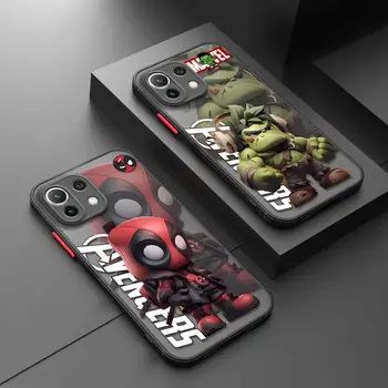 TPU Матовый чехол для телефона для Xiaomi Poco X3 NFC X3Pro M5 M3 F3 Чехол для Mi 11 12 13 11X 12X 12X 12T 11T 10T Marvel Deadpool Hulk