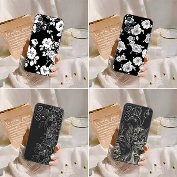  Черно-белый цветочный чехол для телефона Samsung Note 10 20 Plus Pro Lite Ultra J2 J4 J6 J7 J8 2018 J415 PRO PRIME PLUS A81