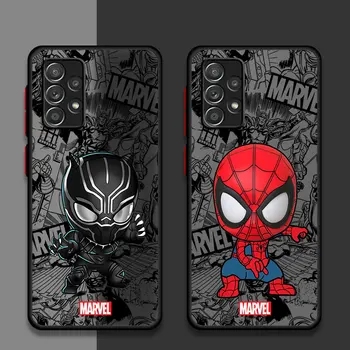 чехол для телефона Samsung Galaxy A70 A50s A70s A12 A50 A21s A51 A52 5G A30 A31 A32 Симпатичная мягкая обложка Marvel Black Panther Spiderman