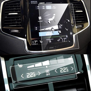 2 шт. Для Volvo XC40 XC60 XC90 V90 V60 2016-2021 Автомобильный экран GPS-навигации и задний климатический экран кондиционера Пленка из закаленного стекла
