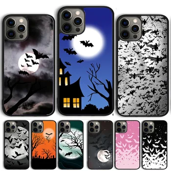 Vampire Bats Full Moon Halloween Чехол для телефона для iPhone 15 14 13 12 Pro Max mini 11 Pro Max XS XR 6S 7 8 Plus SE 2020 Coque