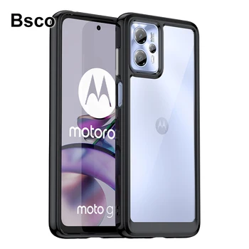 Сплошной цвет Стиль Прозрачный Твердый Акриловый Чехол Для Телефона Motorola Moto G23 G13 4G Противоударная задняя крышка