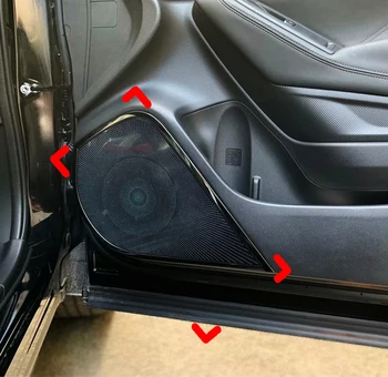  Черный динамик внутренней двери из нержавеющей стали вокруг накладки крышки для Subaru Forester SK 2018 2019 Автомобильные аксессуары Наклейки