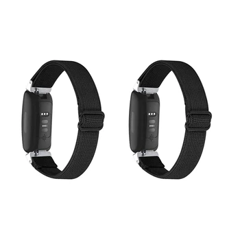 HOT-2X Ремешки для смарт-часов для Fitbit Inspire 2 / Inspire HR, эластичные регулируемые браслеты с мягким ремешком Сменные ремешки (черный)