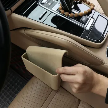 Для Porsche Cayenne 18-23 ABS Черный/бежевый флокирование Центральная консоль автомобиля Подлокотник Боковой ящик для хранения мобильных телефонов Автомобильные аксессуары