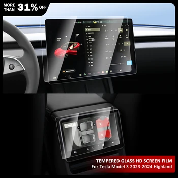 Для Tesla Model 3 2024 Highland HD Закаленное стекло Экран Пленка Центральная консоль Дисплей Защитная пленка для экрана Аксессуары для интерьера автомобиля