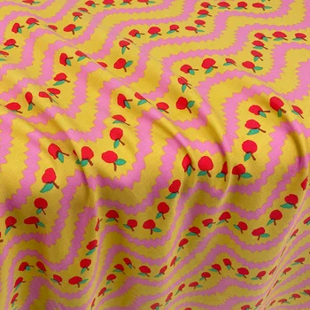 Чистая хлопчатобумажная ткань с мягким и дышащим уходом за кожей, DIY Платье с рисунком 