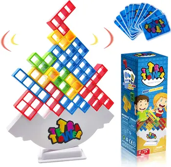  Tower Balancing Stacking Toys, Настольные игры для детей и взрослых, Balance Game Building Blocks, Идеально подходит для семейных игр, вечеринок, Tra