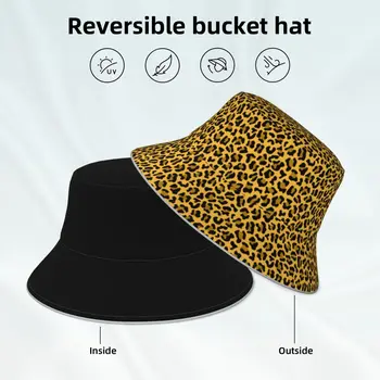 коричневый черный леопард ведро шляпа животный принт уличная уличная классическая светоотражающая рыбацкая шляпа унисекс двусторонняя носить шляпу от солнца