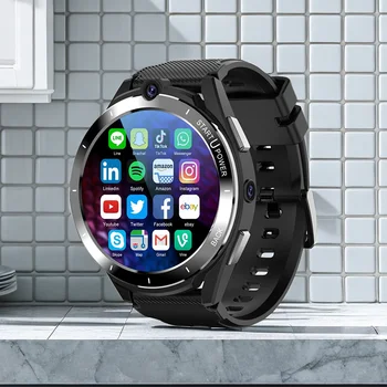  Ajeger 2024 4G Net Round Смарт-часы Мужчины 6 ГБ + 128 ГБ Android 11 Смарт-часы Телефон Двойная камера 900 мАч GPS Wi-Fi SIM-карта Звонок Взрослый