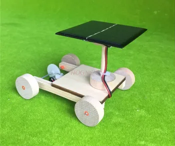 DIY солнечная древесина автомобиль материал для защиты окружающей среды деревянная технология малая производственная игрушка ручная работа родитель-ребенок