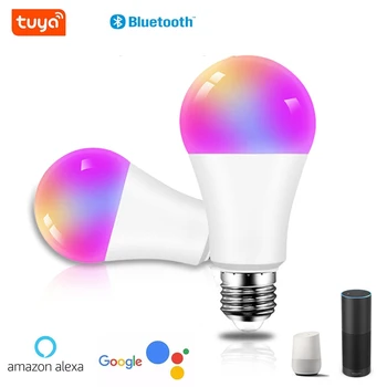 TUYA Bluetooth Умная светодиодная лампа E27 E14 GU10 RGBCW AC220V Smart Life APP Group с голосовым управлением Alexa Google Home