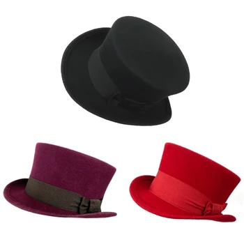 Шерстяная панама Fedora Западная короткополая шапка для женщин и мужчин Фотореквизит