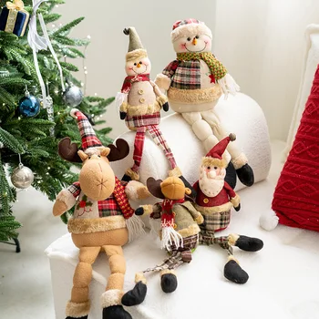 Санта-Клаус Лось Снеговик Телескопическая кукла Рождественские кулоны Детский подарок 2023 Naviidad Favor Счастливого Рождества для домашнего декора Подарки